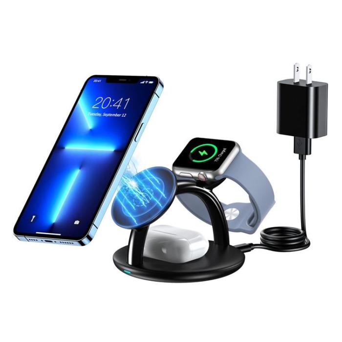Choetech - Choetech 3-in-1 Trådlös Laddare iPhone, Apple Watch, AirPods - Svart