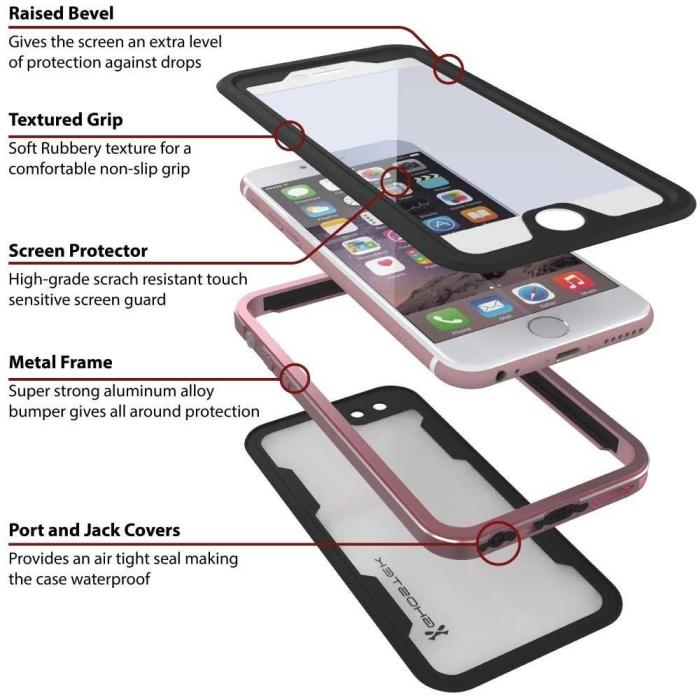 UTGATT5 - Ghostek Atmoic 2.0 Vattentätt Skal till Apple iPhone 6 (S) - Rosa