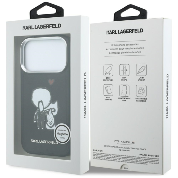 KARL LAGERFELD - Karl Lagerfeld Mobilskal För iPhone 17 Pro Magsafe Karl & Choupette Back Logo