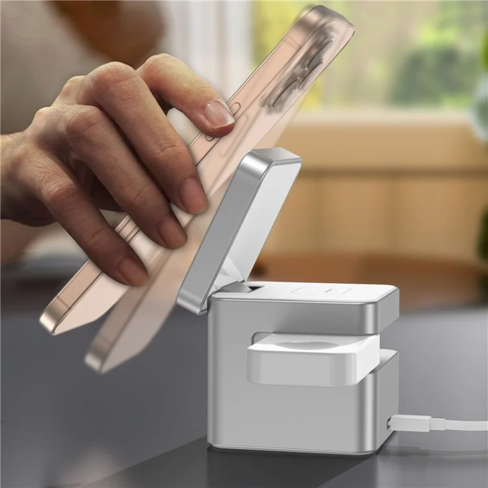 OEM - Qi2 MagSafe Trådlös Laddare iPhone, Apple Watch, Airpods