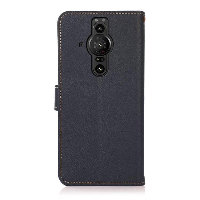 UTGATT1 - KHAZNEH Äkta Läder Fodral Sony Xperia Pro-I - Blå