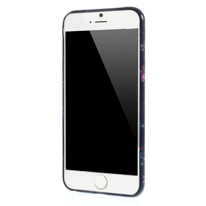 OEM - Flexicase Skal till Apple iPhone 6(S) Plus - Svart Rosa Blommor