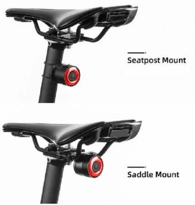 Rockbros - Rockbros Q3 bakre Cykellykta med intelligent stoppsystem - Svart