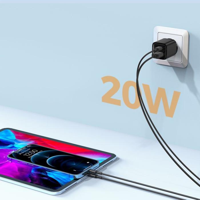 UTGATT - Joyroom - L-QP207 2-Port Network Charger 20w - Svart
