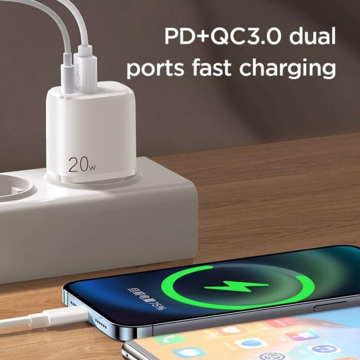 UTGATT5 - Joyroom - 2-Port Network Charger 20w - Vit