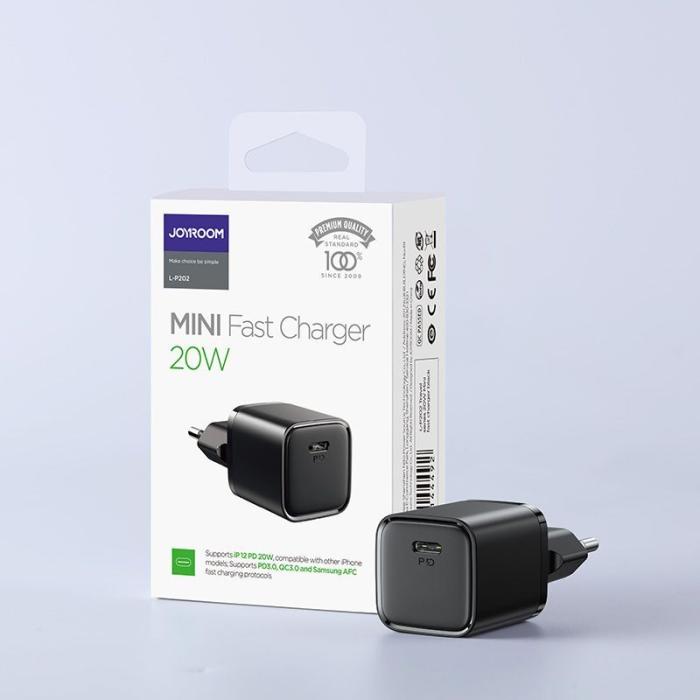Joyroom - Joyroom Snabb väggladdare USB Typ-C 20W PD QC 3.0 AFC - Svart