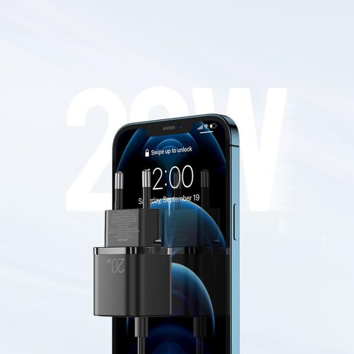 Joyroom - Joyroom Snabb väggladdare USB Typ-C 20W PD QC 3.0 AFC - Svart