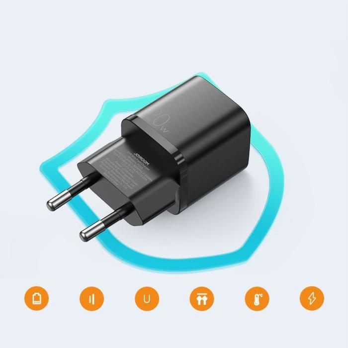 Joyroom - Joyroom Snabb väggladdare USB Typ-C 20W PD QC 3.0 AFC - Svart