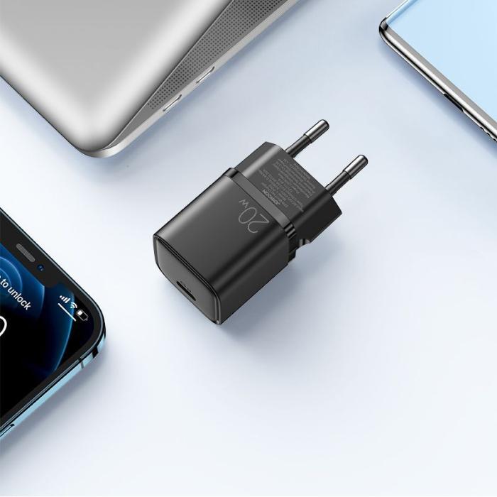 Joyroom - Joyroom Snabb väggladdare USB Typ-C 20W PD QC 3.0 AFC - Svart