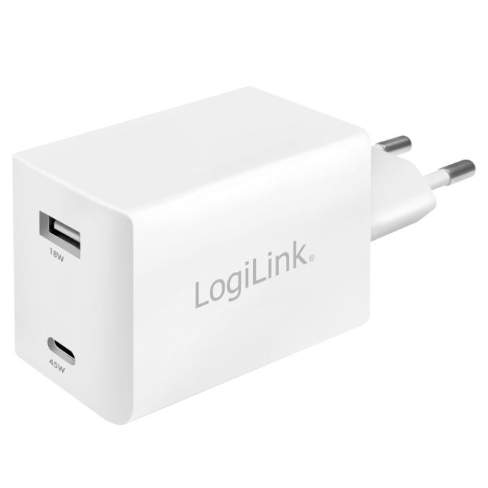 LogiLink - LogiLink - USB-laddare 1 x USB-C PD 1 x USB-A 48W GaN