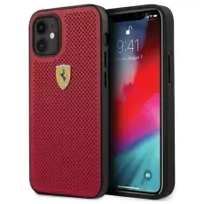 Ferrari - Ferrari Case skal iPhone 12 mini 5.4" OnTrack Perforated R&ouml;d