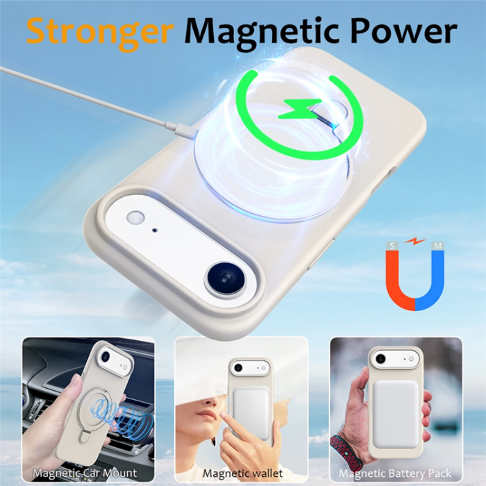 A-One Brand - iPhone Air Mobiskal MagSafe Kickstand PC + Silikon - Antik Vit