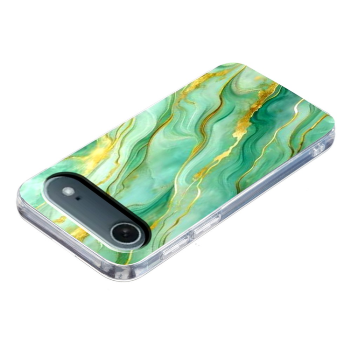 A-One Brand - iPhone Air Mobilskal Marble Pattern Printing Soft - Grön