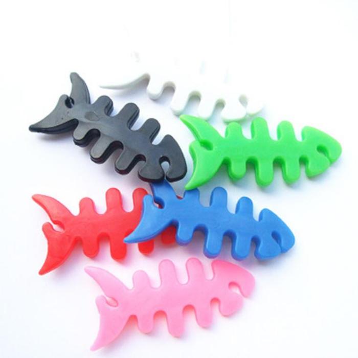 OEM - Kabelhållare för Hörlurar Fish-shaped - Vit