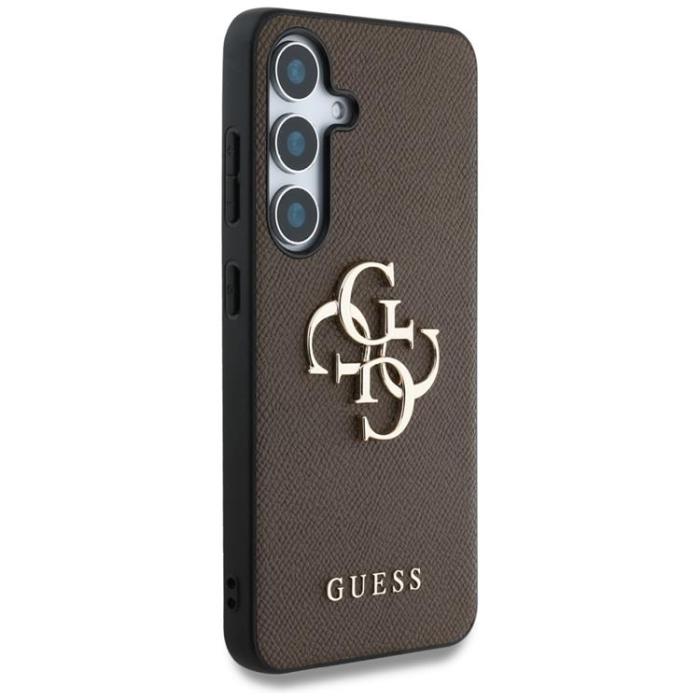 Guess - Guess Galaxy S25 Plus Mobilskal Grained Big 4G Logo Small Classic - Brun