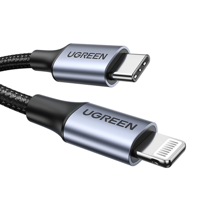 Ugreen - Ugreen Lightning Till USB-C 2.0 1m MFi Kabel - Grå