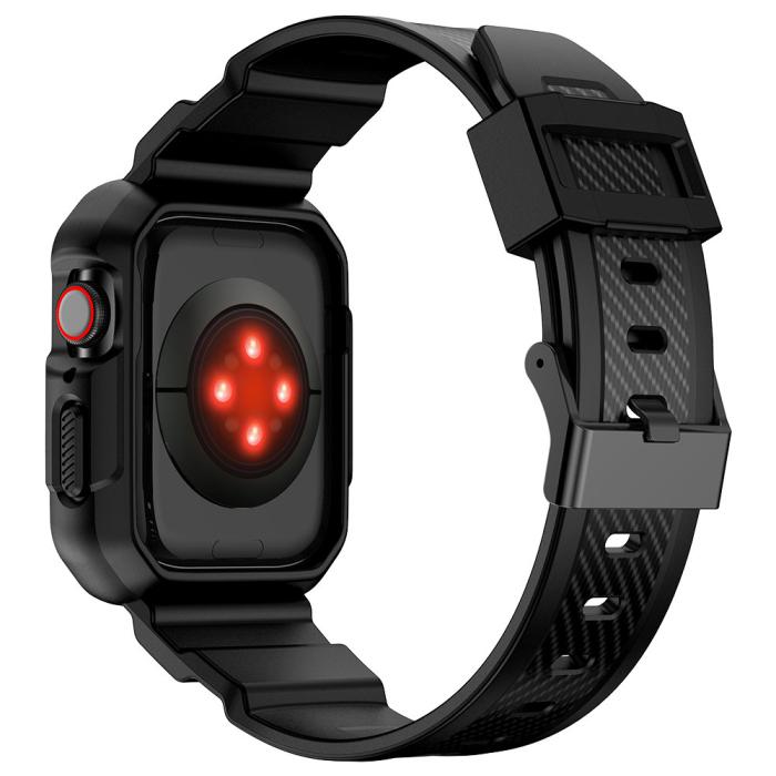 KINGXBAR - Kingxbar Apple Watch 4/5/6/7/8/SE (38/40/41mm) Skal CYF106 - Svart