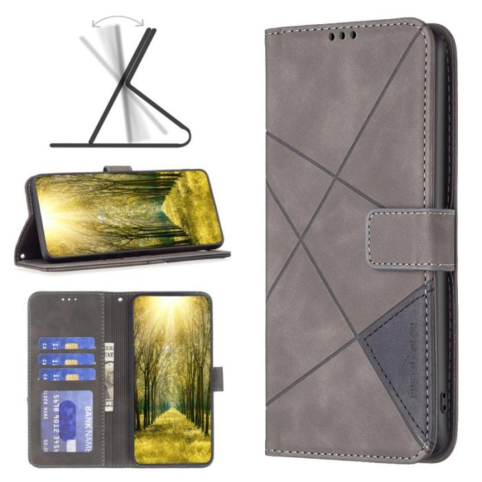 BINFEN COLOR - BINFEN Samsung Galaxy A37 Plånboksfodral Konstläder - Grå