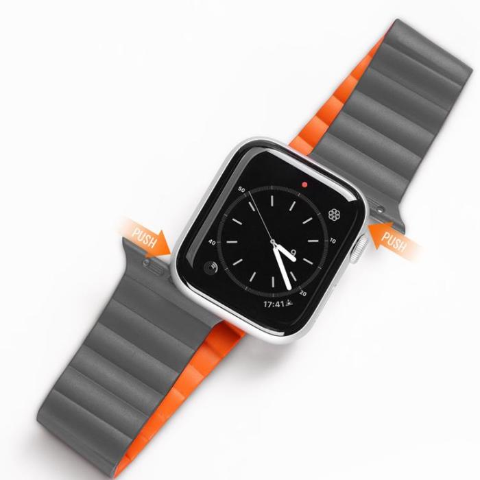 UTGATT5 - Dux Ducis Apple Watch 4/5/6/7/SE/Ultra (42/44/45/49mm) - Grå/Orange