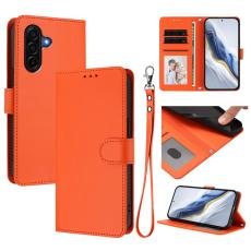 OEM - Samsung Galaxy A37 Pl&aring;nboksfodral Konstl&auml;der St&auml;llfunktion - Orange