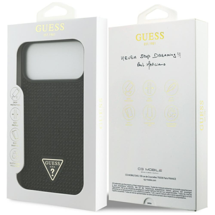Guess - Guess iPhone 17 Pro Mobilskal Rhinestone Triangle Logo - Svart