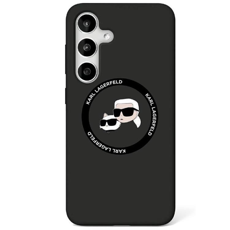 Karl Lagerfeld Galaxy S25 Plus Mobilskal MagSafe Silikon Heads & Circle - Svart | 2353 | AlltMobil