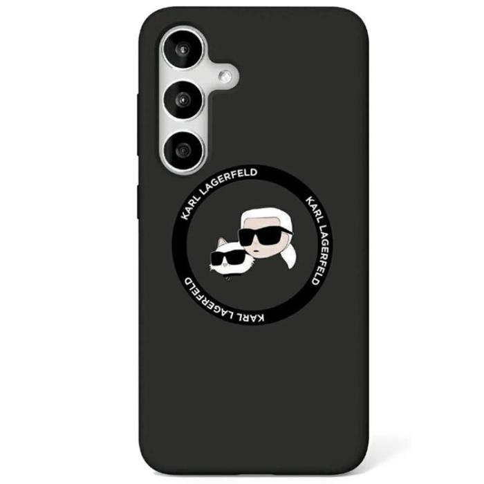 KARL LAGERFELD - Karl Lagerfeld Galaxy S25 Mobilskal MagSafe Silikon Heads & Circle - Svart