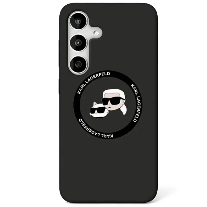 KARL LAGERFELD - Karl Lagerfeld Galaxy S25 Mobilskal MagSafe Silikon Heads & Circle - Svart