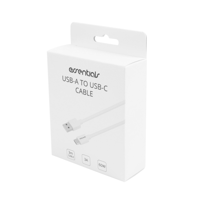 UTGATT1 - Essentials USB-A Till USB-C Kabel 3m - Vit