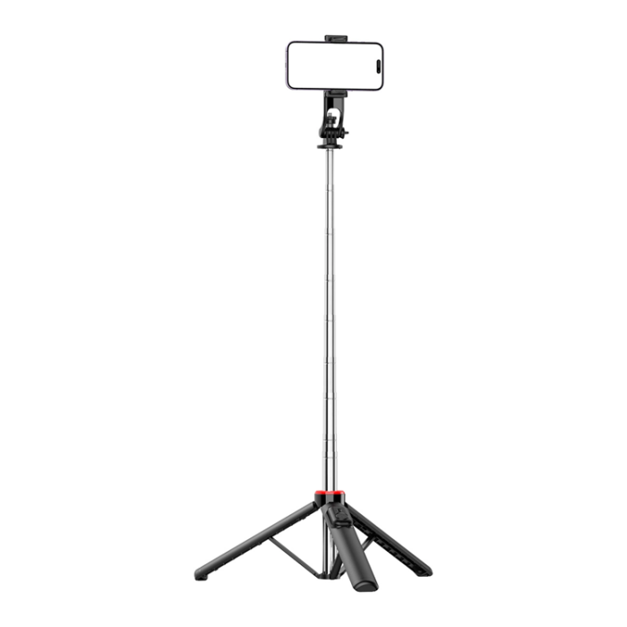 OEM - Selfiestick Teleskopstativ 1.3m Med Mobilhållare - Svart