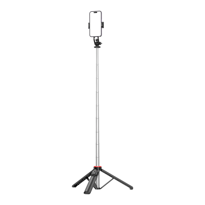 OEM - Selfiestick Teleskopstativ 1.3m Med Mobilhållare - Svart