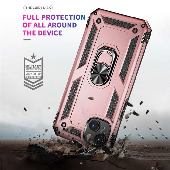 A-One Brand - iPhone 15 Mobilskal med Kickstand - Roséguld