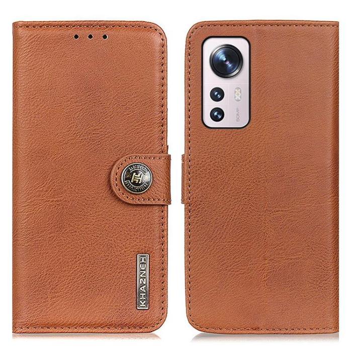 UTGATT1 - KHAZNEH Textured PU Läder Plånboksfodral Xiaomi 12/12X - Brun