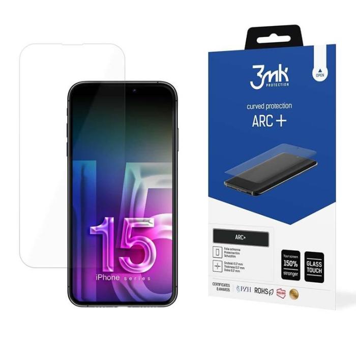 3MK - 3mk iPhone 15 Pro Plastfilm Skärmskydd ARC+ Transparent
