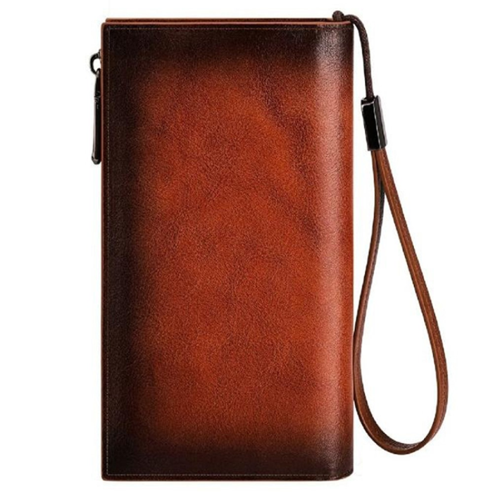 BANYANU - BANYANU Plånbok Väska Vintage Äkta Cow Läder RFID Blocking N2043