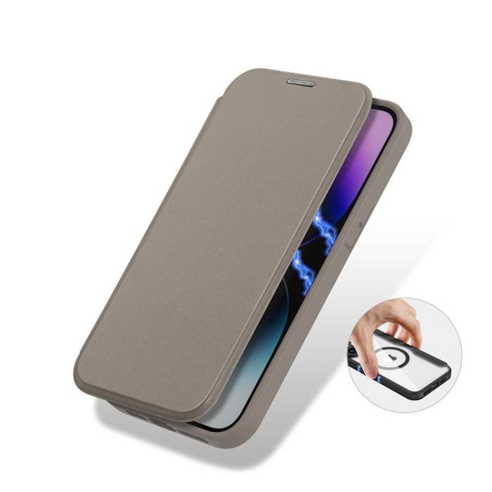 UTGATT1 - Dux Ducis iPhone 14 Pro Plånboksfodral Magsafe Skin X Pro - Beige