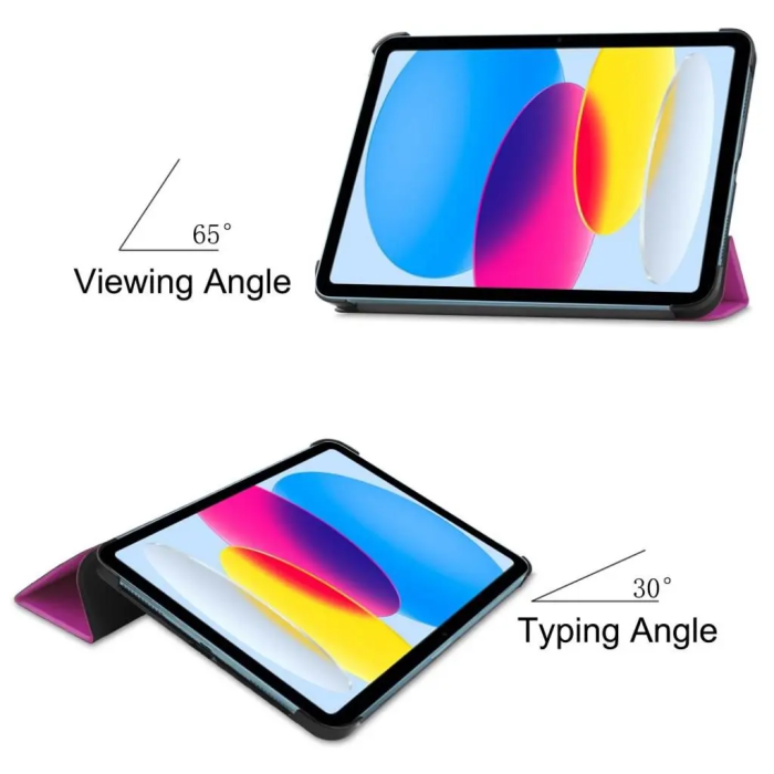 Taltech - iPad 10.9 (2022) Fodral med ett stativ Högkvalitativt - Lila