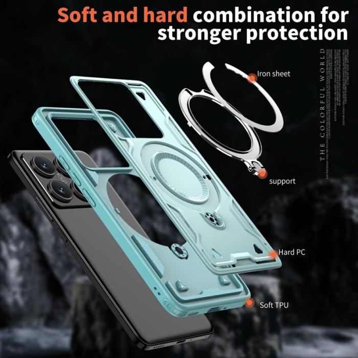 N/A - Mobilskal till Xiaomi 14T Militärskydd Plast Kickstand - Blå