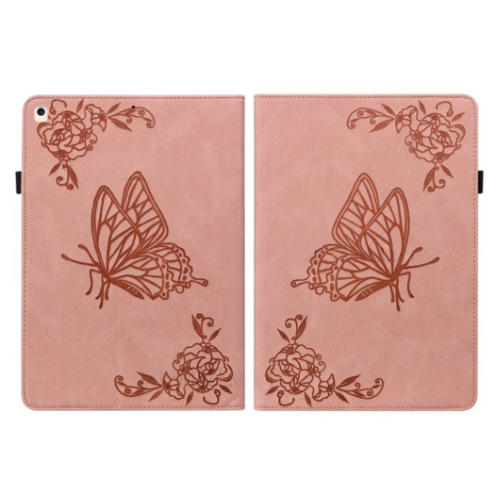 A-One Brand - iPad 10.2 (2019/2020/2021) Fodral Imprinted Butterfly - Rosa