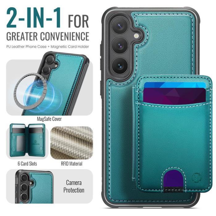 OEM - JEEHOOD Samsung Galaxy S24 Fodral KonstLäder - Blå