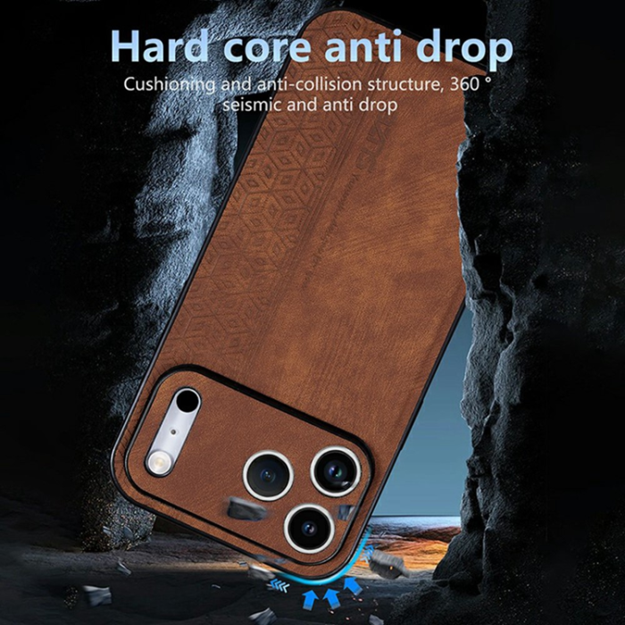 AZNS - AZNS iPhone 17 Pro Mobilskal PU-Läder TPU - Blå