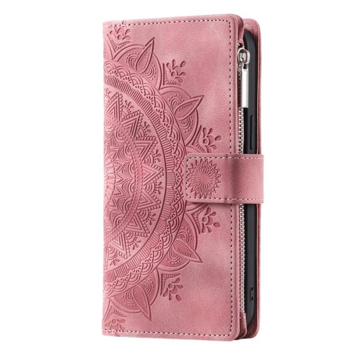 OEM - Samsung Galaxy A57 Plånboksfodral Konstläder Mandala Blommönster - Roséguld