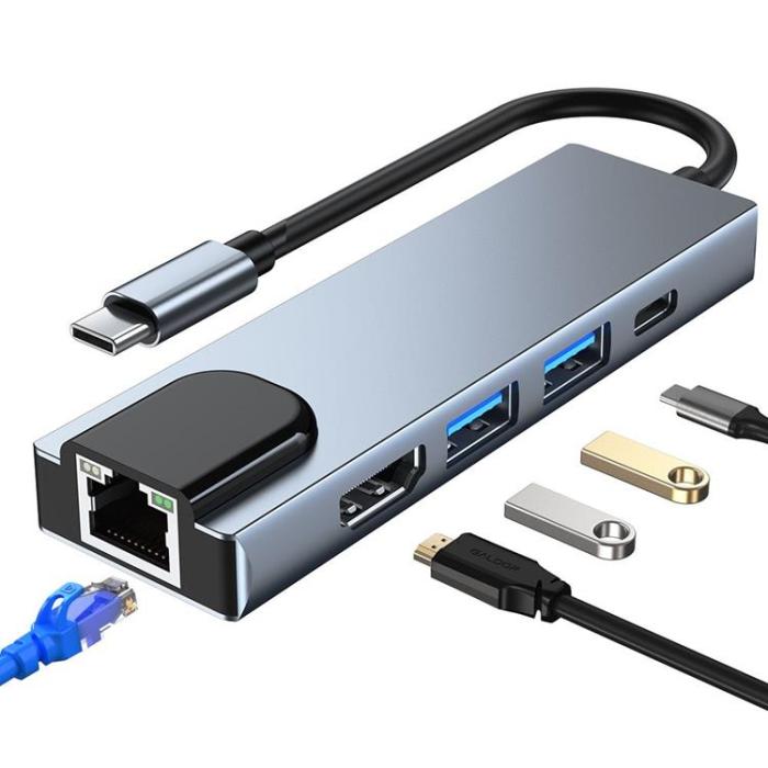 Tech-Protect - Tech-Protect V3-Hub Adapter 5in1 - Grå
