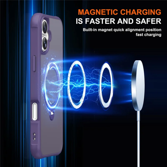 A-One Brand - iPhone 17 Mobilskal MagSafe Kickstand TPU + PC - Lila
