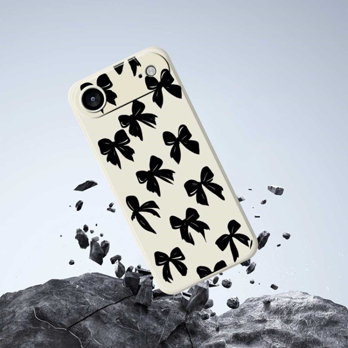A-One Brand - iPhone Air Mobilskal Bow Pattern Printing Straight - Beige