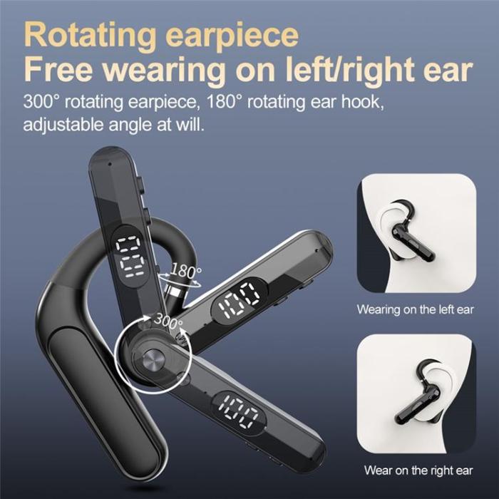 VSIDEA - VSIDEA Single Over-Ear Trådlösa Hörlur Bluetooth Business V82 - Svart