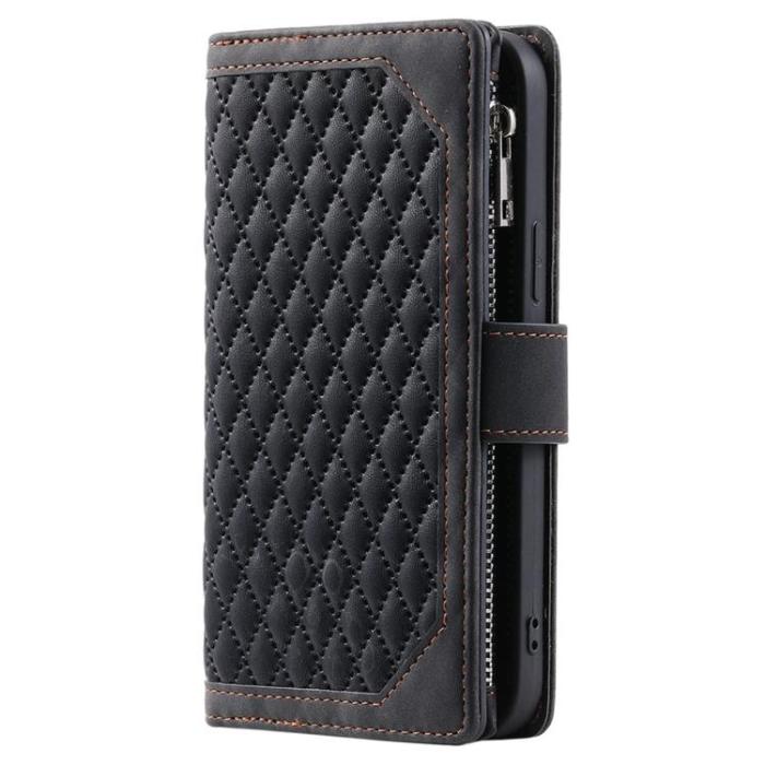 A-One Brand - iPhone 7/8/SE (2022/2020) Plånboksfodral Rhombus Grid - Svart