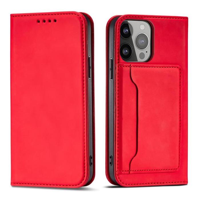 OEM - Galaxy S23 Ultra Plånboksfodral Magnet Flip - Röd
