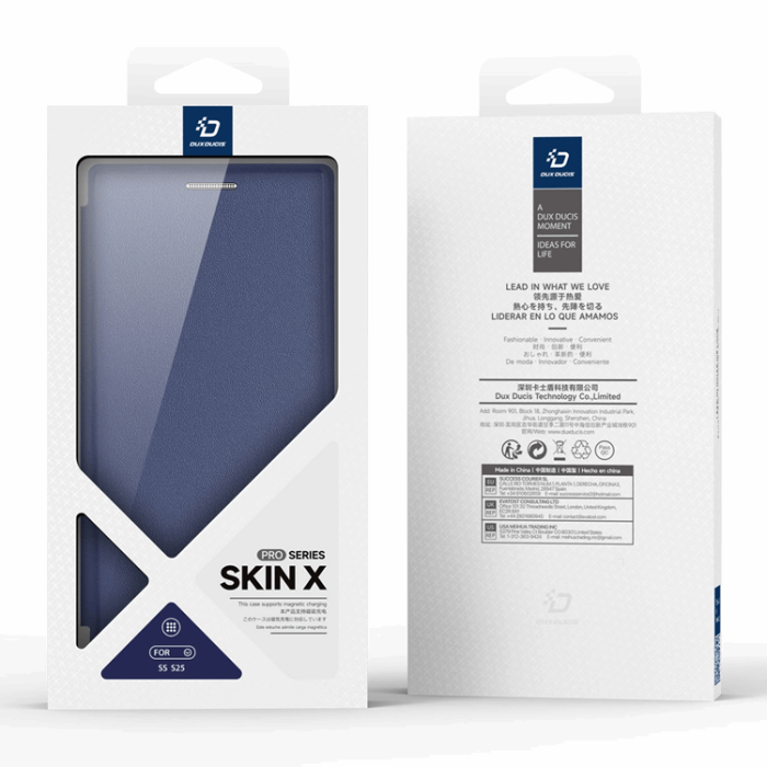 Dux Ducis - Dux Ducis Galaxy S25 Plånboksfodral MagSafe Skin X Pro - Blå