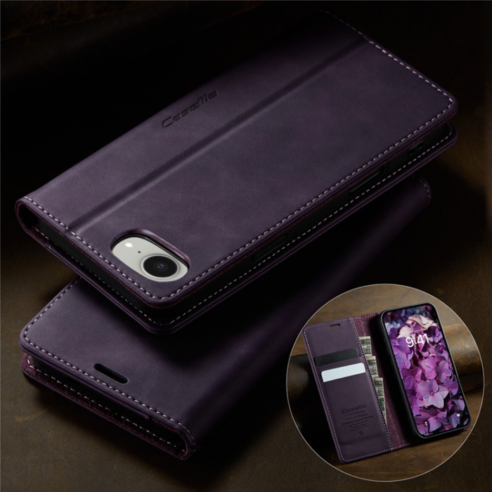 Caseme - Caseme iPhone 16e Plånboksfodral RFID Blocking - Lila